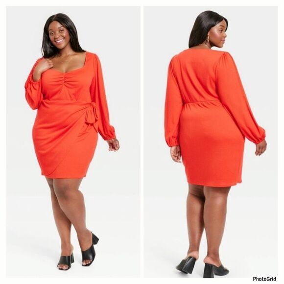 Ava & Viv Dresses & Skirts - Ava & Viv Balloon Sleeve Wrap Dress